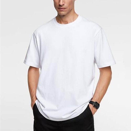 

Men's T shirt Tee Tee Short Sleeve Shirt Tee Top Plain Crew Neck Street Vacation Short Sleeve Clothing Apparel Fashion Designer Basic