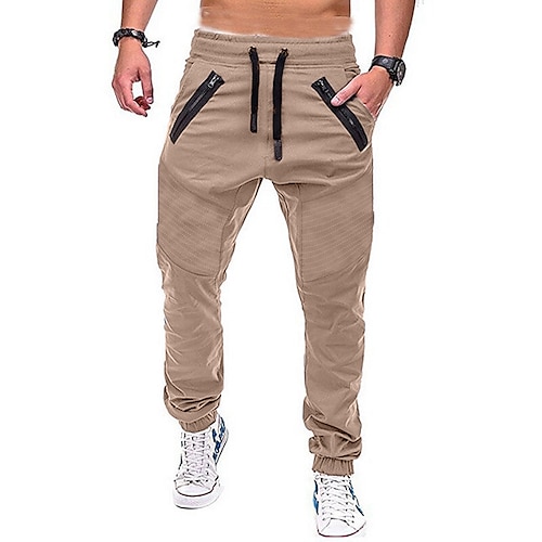 

Men's Cargo Pants Cargo Trousers Joggers Trousers Casual Pants Drawstring Elastic Waist Multiple Pockets Solid Colored Full Length Daily Cotton Blend Classic Casual Black Army Green Micro-elastic