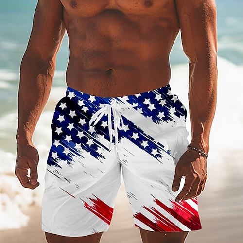 

Independence Day American Flag Men's Shorts Summer Shorts Casual Shorts Side Pockets Drawstring Elastic Waist Breathable Soft Short Casual Daily Holiday Fashion Streetwear