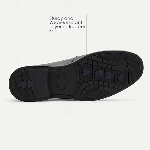  pánské mokasíny z prémiové hovězí kůže - klasické černé slip-on společenské boty pro obchodní i formální oblečení