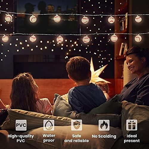  1 stk vanntett fotball string lys med fjernkontroll, euro cup fotball/baseball/rugby/basketball/ string light 3m-20leds innendørs og utendørs atmosfære dekorasjon lys streng øl festival