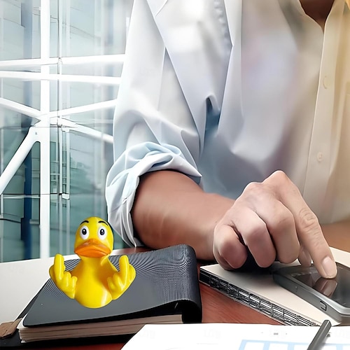  Funny Middle Finger Duck Home Statue, Resin Mini Duck Garden Decoration, Rustic Country Kitchen Decor, Farm Animal Table Ornament as Housewarming Handmade Artware Gift