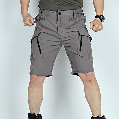  Herr Taktiska shorts Cargo-shorts Ficka med blixtlås Slät Vattentät Andningsfunktion Utomhus Dagligen Utekväll Mode Ledigt Svart Grön