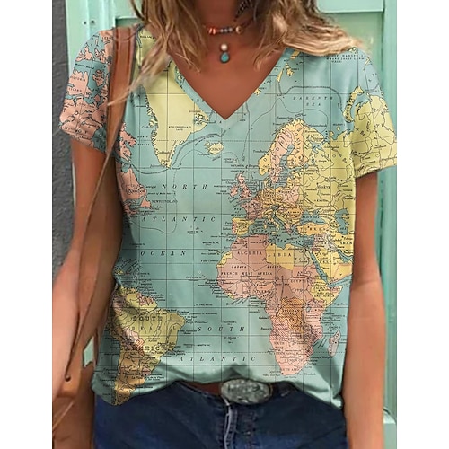 売れ筋商品|||マルコポーロ Tシャツ レディース トップス SHORT SLEEVE V NECK - Basic T-shirt - muted blue マルコポーロ レディース Tシャツ トップス SHORT SLEEVE V NECK