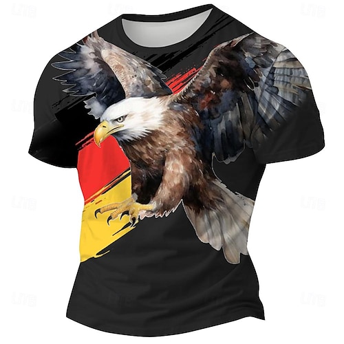 Germany Flag Eagle Patriotic Casual Men's 3D Print T shirt Tee Daily T ...