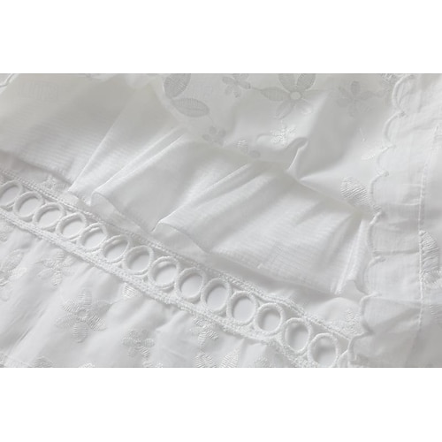  Women's Mini Dress White Dress Graduation Dress Lace Dress Sundress Fashion Casual Daily Loose Fit Plain Sleeveless Crew Neck White Summer Spring