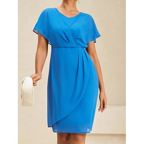 Midi dress for women, short sleeves, elegant cut