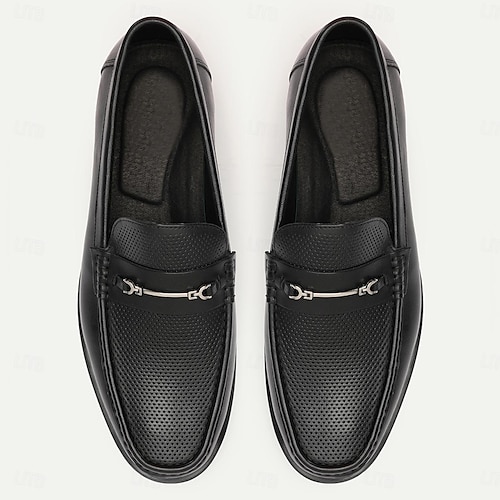  Voor heren Instappers en instappers Jurk instappers Penny instappers Klassieke instappers Leer Italiaans volnerf rundleer Comfortabel Anti-slip Leegloper Zwart