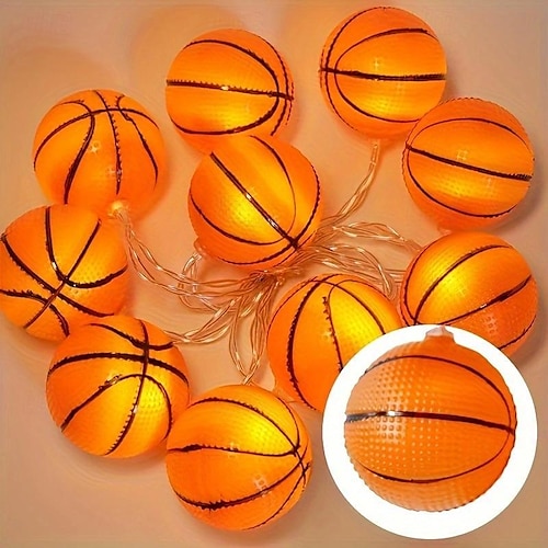  1 stk vanntett fotball string lys med fjernkontroll, euro cup fotball/baseball/rugby/basketball/ string light 3m-20leds innendørs og utendørs atmosfære dekorasjon lys streng øl festival