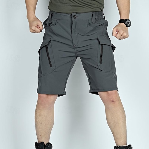  Herr Taktiska shorts Cargo-shorts Ficka med blixtlås Slät Vattentät Andningsfunktion Utomhus Dagligen Utekväll Mode Ledigt Svart Grön