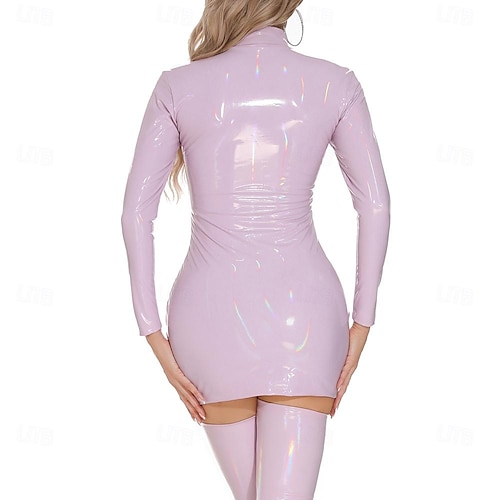 light purple latex dress Amazon.com: Adult Sexy Bodycon PVC Dress Latex Dress PU Patent Leather Shiny Party Dress Slim Mini Dress,Purple,S : Clothing, Shoes & Jewelry
