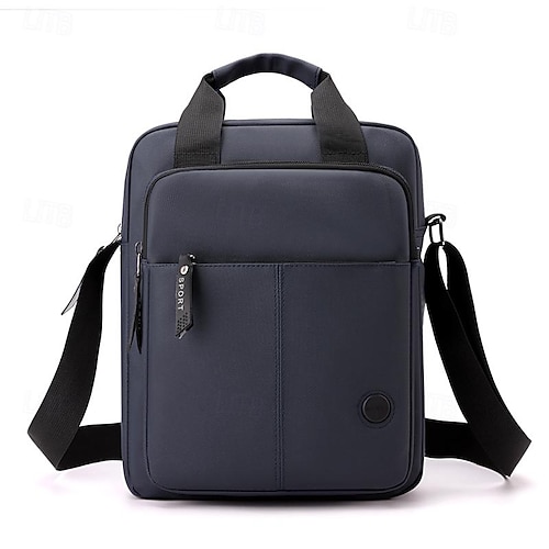 Men's Black Water - Resistant Messenger Bag, Laptop Shoulder Bag