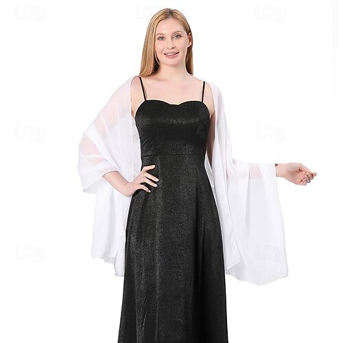 white christmas dresses Chiffon Shawl Os / Light-Blue main image 1