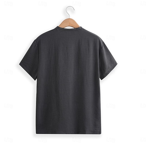  Men's Henley Shirt Tee Top Plain V Neck Street Vacation Short Sleeves Clothing Apparel Fashion Designer Basic