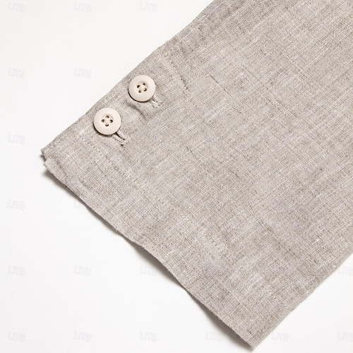  Herre Blazer jakke Bryllup jubileum Fest Sommer Vår Lin Helfarge Enkelt Brystet Enn-knapp Blazer Mørkegrå Svart Navyblå Blå