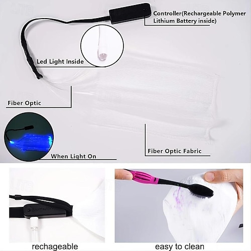  7 έγχρωμα φώτα μάσκα προσώπου led light up καρναβαλιού επαναφορτιζόμενη λάμψη φωτεινή μάσκα σκόνης για πάρτι χορευτικό ρέιβ