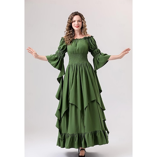 Retro Vintage Medieval Renaissance Dress Regency Inspired Dress Viking Elven  Fancy Dress Women's Celtic Fantasy Masquerade Party / Evening Adults Dress  2026 - $65.99