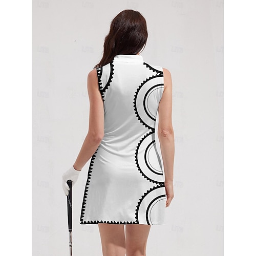  Dam golfklänning Vit Ärmlös Golfkläder för damer Kläder Outfits Bär kläder