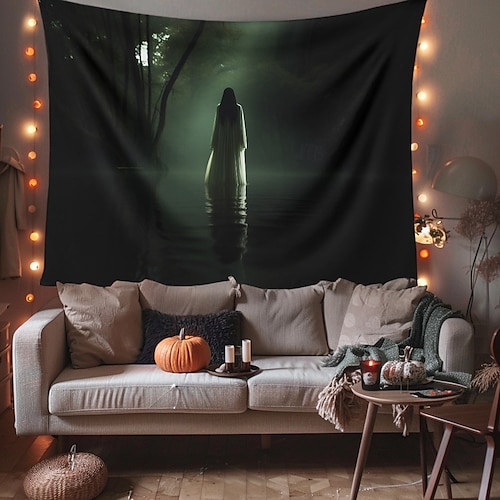  halloween dekorációk szellem menyasszony akasztó gobelin fal művészet nagy kárpit falfestmény dekoráció fénykép háttér takaró függöny otthon hálószoba nappali dekoráció