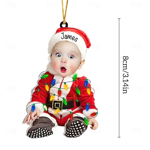  Fotografii personalizate ornamente de Crăciun acrilic 2d personalizat față de bebeluș ornamente pentru brad de Crăciun decor de Crăciun cadouri pandantiv agățat