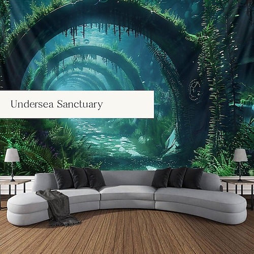  Submarine Cabin Undersea Hanging Tapestry Wall Art Large Tapestry Mural Decor Photograph Backdrop Blanket Curtain Home Bedroom Living Room Decoration