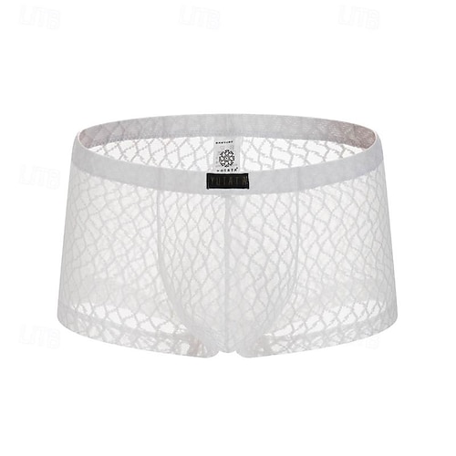 Per uomo pc Mutandine sexy Boxer Pizzo Poliestere Traspirante