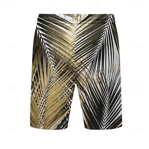  Homens Folha Plantas Tropicais Calção de Banho Bermuda de Surf Calção Cintura Média Moda Roupa de rua Designer Casual Diário Feriado Bolsos Com Cordão Cintura elástica Designer Roupa