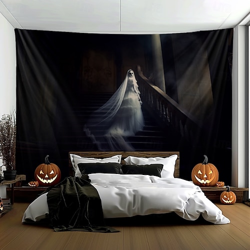  halloween dekorációk szellem menyasszony akasztó gobelin fal művészet nagy kárpit falfestmény dekoráció fénykép háttér takaró függöny otthon hálószoba nappali dekoráció
