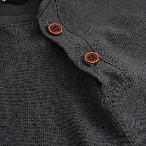  Men's Henley Shirt Tee Top Plain V Neck Street Vacation Short Sleeves Clothing Apparel Fashion Designer Basic