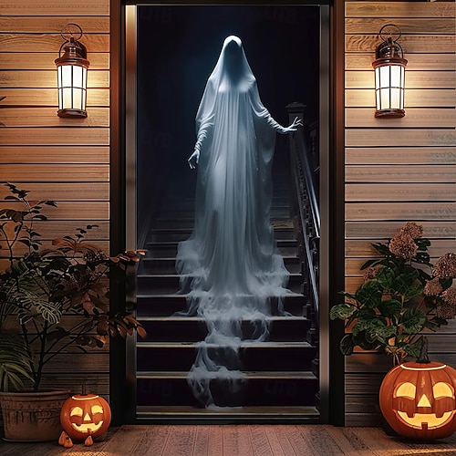  halloween ajtódíszek halloween ajtóborítók zombi menyasszony ajtó kárpit ajtófüggöny dekoráció háttér ajtó transzparens bejárati ajtóhoz parasztház ünnepi parti dekorációs kellékek