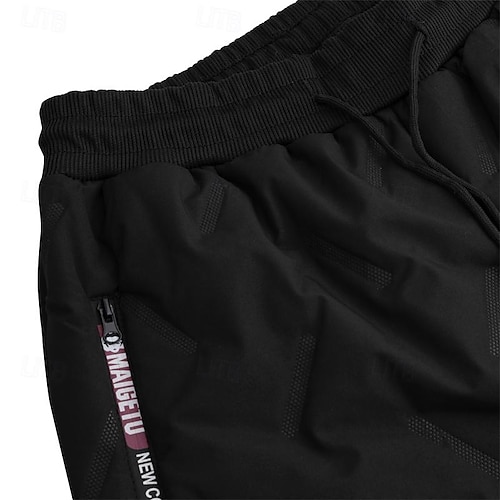 Herren Sherpa Fleecehosen Jogginghose Trainingshose Winterhose Hose Hosen Tasche Kordelzug Elastische Taille Glatt Komfort Atmungsaktiv Outdoor Täglich Ausgehen Modisch Casual / sportlich Schwarz