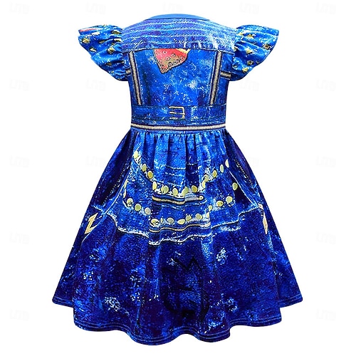 descendants evie blue dress Gloves Outfits Costume Party Kids Masquerade Causal 2026 Open neckline This villain kids sinisterly Variant:Royal Blue size 2 Trumpet/Mermaid Black Strapless Long