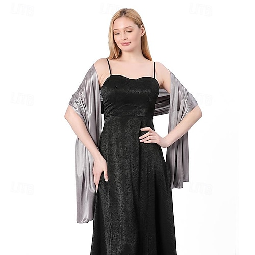 green emerald velvet dress FlyGulls Women's Black Faux Fur Shawl
