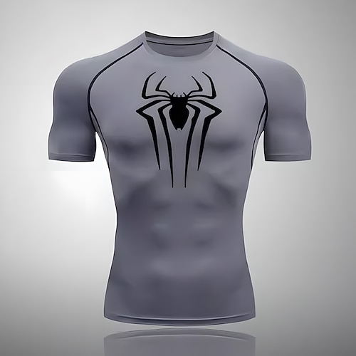 

Men's Compression Shirt Athletic Shirt Gym Shirt Fitness Shirt Short Sleeve Tee Tshirt Casual Athleisure Breathable Quick Dry Soft Fitness Gym Workout Running Sportswear Activewear Black White Red