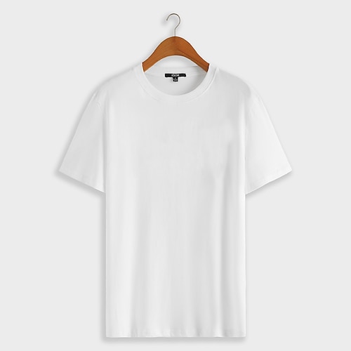 

Homme T shirt Chemise en coton Couleur unie Col Ras du Cou Vêtement Tenue Extérieur Bureau Travail du quotidien Des sports Manche Courte Col ras du cou Style classique Style moderne Couleur unie