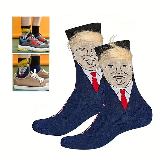 

Trump Socks Adults' Couple's Men's Women's Unisex Funny & Reluctant Carnival Party Christmas Christmas Halloween Carnival Easy Halloween Costumes, One-Size-Fits-Most