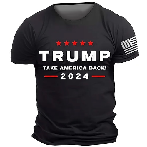 

Men's Trump T shirt Make America Great Again Short Sleeve T shirt 3D Print Crew Neck Shirt Retro Vintage Casual Street Casual Bar Black Blue Green Spring & Summer Clothing Apparel