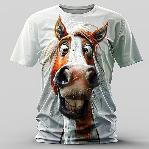 

Graphic Horse Retro Vintage Casual Street Style Men's 3D Print T shirt Tee Sports Outdoor Holiday Going out T shirt Red Blue Orange Short Sleeve Crew Neck Shirt Spring & Summer Clothing Apparel S M L