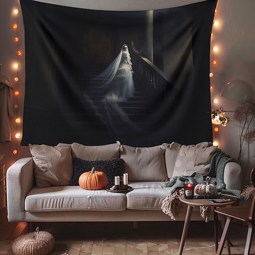  halloween dekorációk szellem menyasszony akasztó gobelin fal művészet nagy kárpit falfestmény dekoráció fénykép háttér takaró függöny otthon hálószoba nappali dekoráció