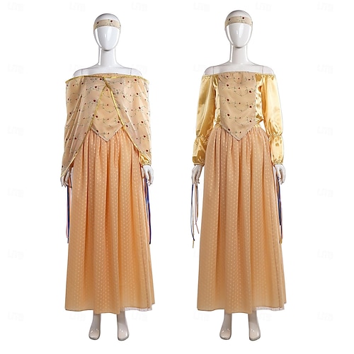 white christmas dresses Padme Amidala Women Yellow Meadow Dress Party Carnival Halloween Cosplay Costume