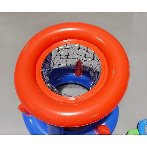 JOYIN Kit de flotteur de piscine gonflable, filet de volley-ball, paniers de basket-ball et balles pour enfants et adultes, jeu de ballon aquatique, jouet de piscine, volley-ball, basket-ball, jouet