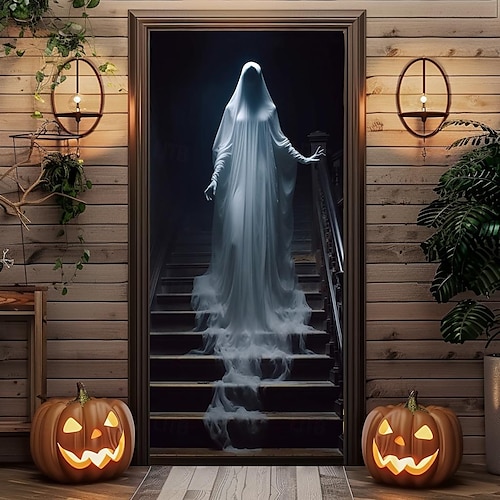 halloween ajtódíszek halloween ajtóborítók zombi menyasszony ajtó kárpit ajtófüggöny dekoráció háttér ajtó transzparens bejárati ajtóhoz parasztház ünnepi parti dekorációs kellékek