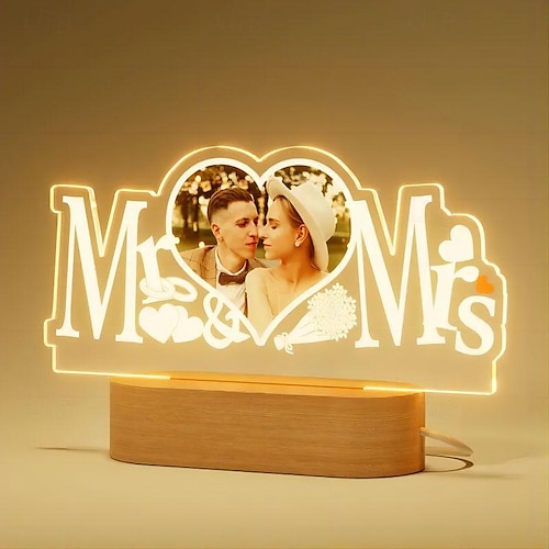 Personalized Photo Lamp, Custom Usb Night Light Add Your Image Design 