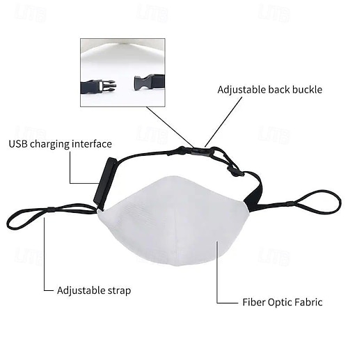  7 έγχρωμα φώτα μάσκα προσώπου led light up καρναβαλιού επαναφορτιζόμενη λάμψη φωτεινή μάσκα σκόνης για πάρτι χορευτικό ρέιβ