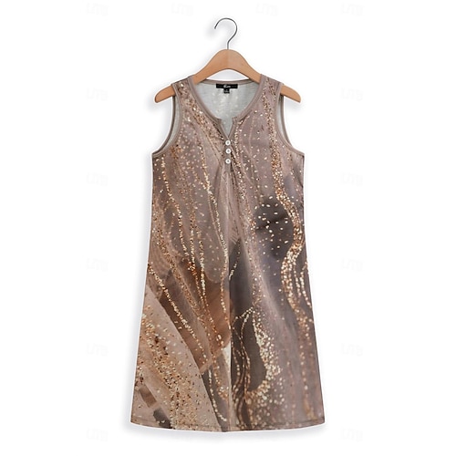  Damen Mini Kleid Petite Kleid T-Shirt Kleid Tee Kleid Sommerkleid Freizeitmode Streetwear Outdoor Urlaub Lässige Reguläre Passform Ombre Floral Streifen Ärmellos