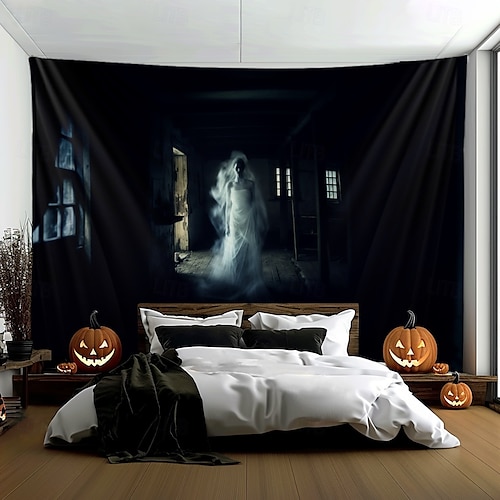  halloween dekorációk szellem menyasszony akasztó gobelin fal művészet nagy kárpit falfestmény dekoráció fénykép háttér takaró függöny otthon hálószoba nappali dekoráció