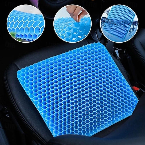  Gel Seat Cushion Cooling Thick Big Breathable Honeycomb Gel Cushion Absorbs Pressure Points With Non-Slip Cover Wheelchair