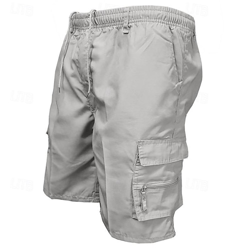  Homens Bermuda Cargo Shorts camuflados Shorts de Trilha Bolso multi Vários bolsos Design de cordão elástico Tecido Côr Camuflagem Respirável Exterior Comprimento do joelho Casual Diário Roupa de rua