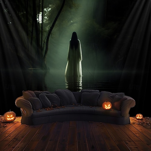  halloween dekorációk szellem menyasszony akasztó gobelin fal művészet nagy kárpit falfestmény dekoráció fénykép háttér takaró függöny otthon hálószoba nappali dekoráció