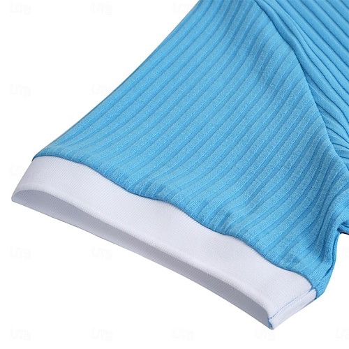  Pánské Svalová košile Golfová košile Práce Ležérní Žebrovaný polo límec Klasický Krátký rukáv Základní Moderní Barevné bloky Rýhovaný Jaro léto Slim Bílá Žlutá Vodní modrá Zelená Šedá Svalová košile